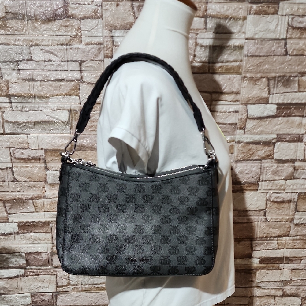 Nine West Gray Patterned  Bag & Card Holder